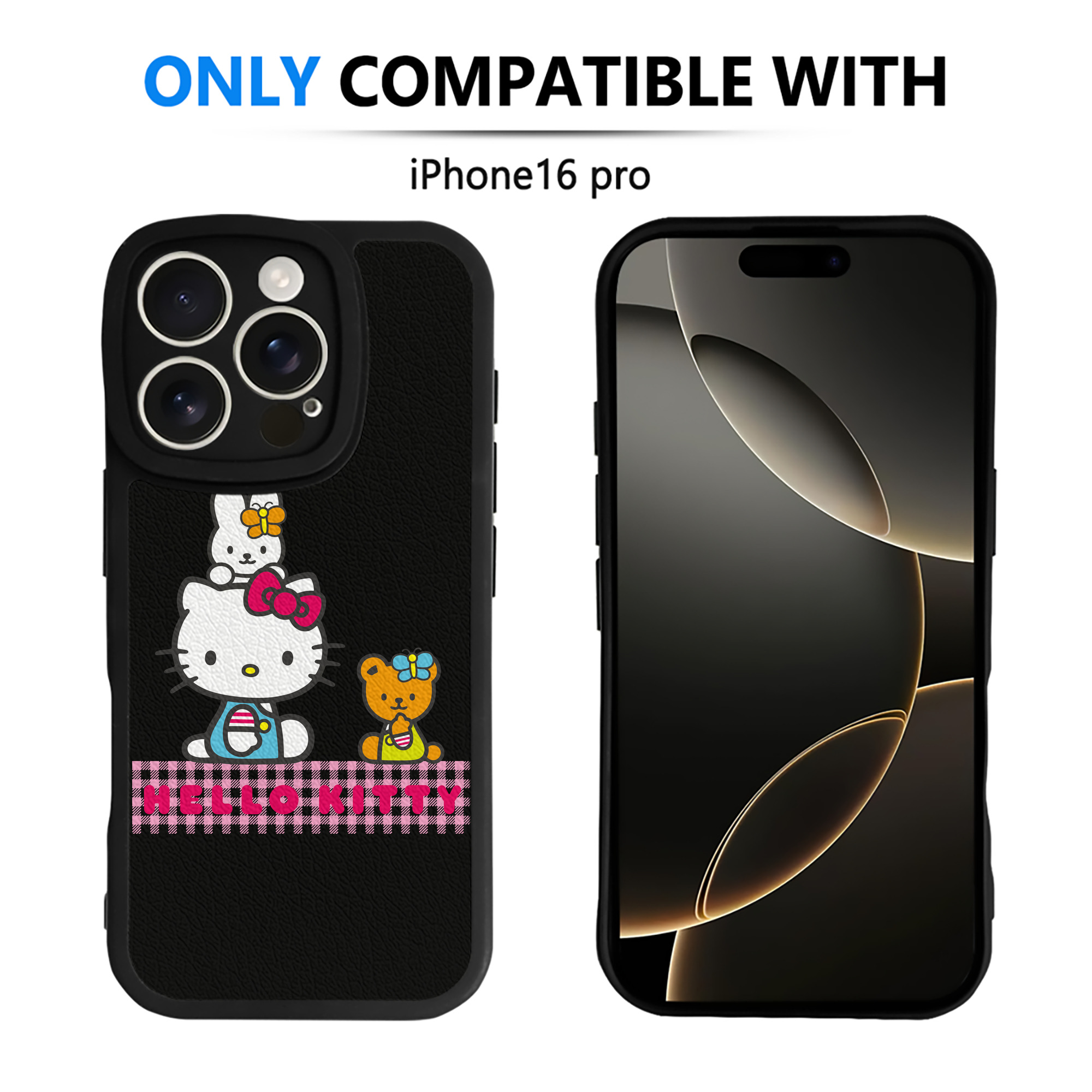 （画像用） Hello Kitty ハローキティ 【iPhone 16シリーズ対応】シリコンスマホケース（レザー調） 材質：シリコン